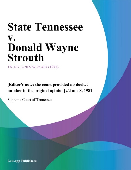 State Tennessee v. Donald Wayne Strouth