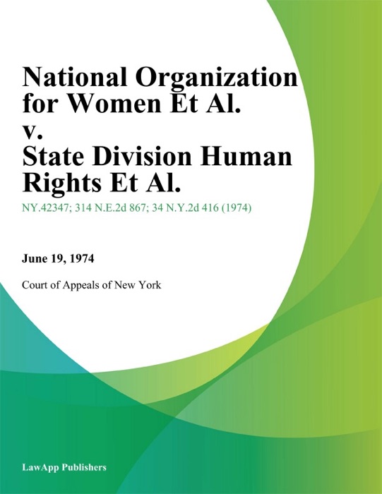 National Organization For Women Et Al. v. State Division Human Rights Et Al.