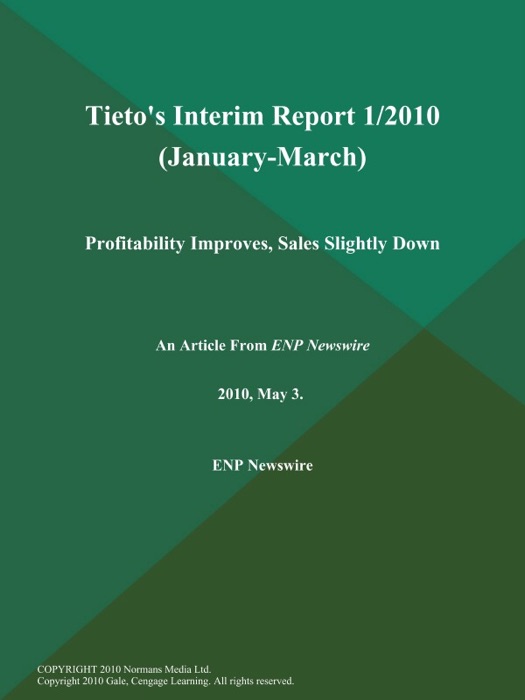 Tieto's Interim Report 1/2010 (January-March): Profitability Improves, Sales Slightly Down