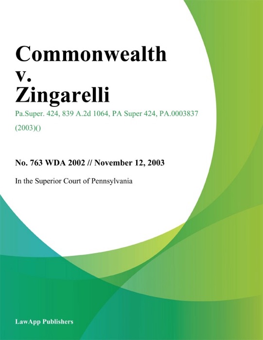 Commonwealth V. Zingarelli