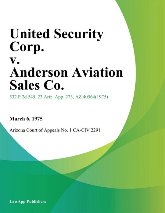 United Security Corp. v. Anderson Aviation Sales Co.