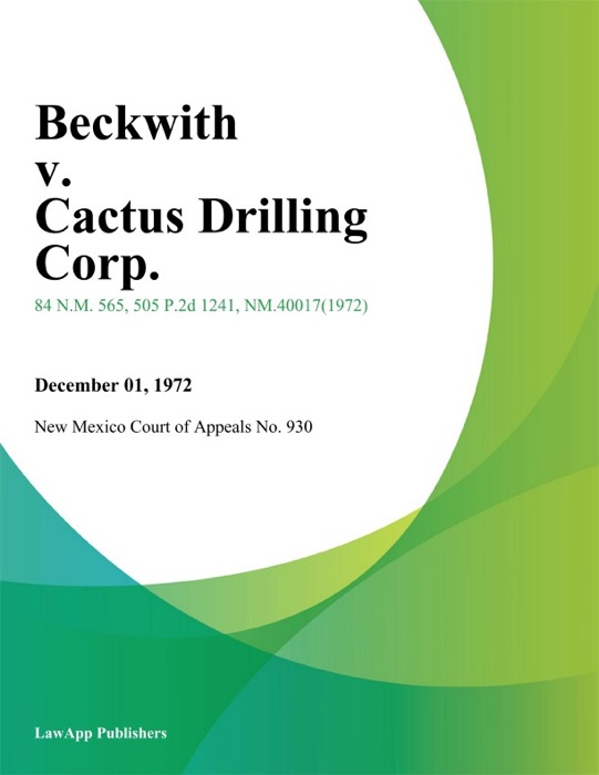 Beckwith V. Cactus Drilling Corp.