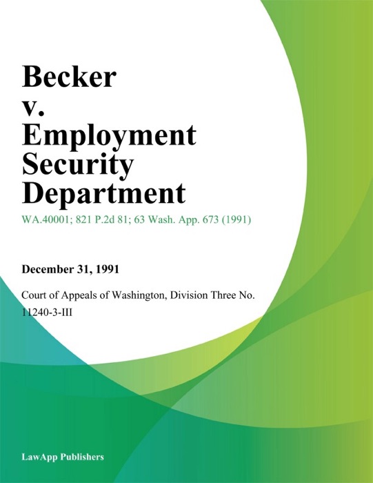 Becker v. Employment Security Department
