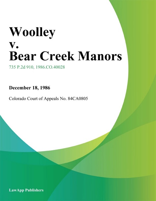 Woolley v. Bear Creek Manors