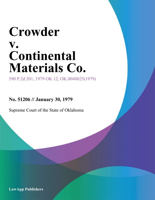 Crowder v. Continental Materials Co.