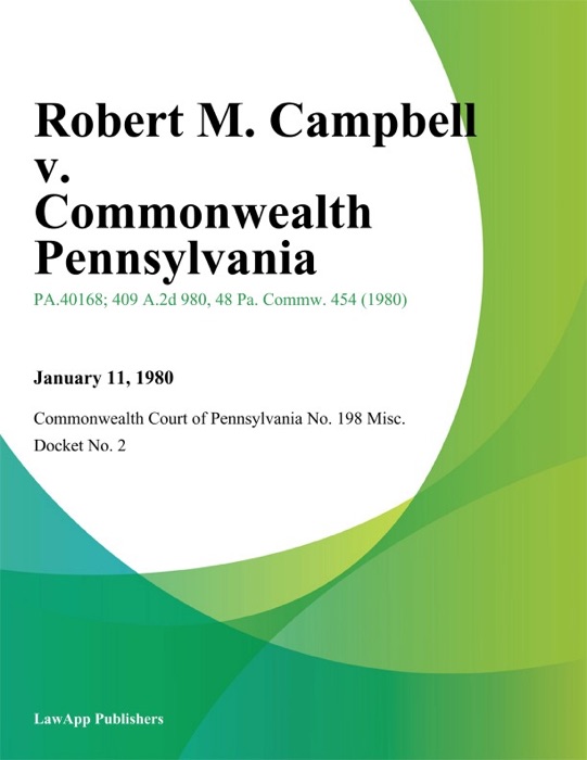 Robert M. Campbell v. Commonwealth Pennsylvania