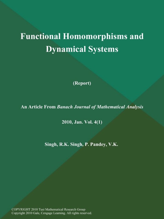 Functional Homomorphisms and Dynamical Systems (Report)