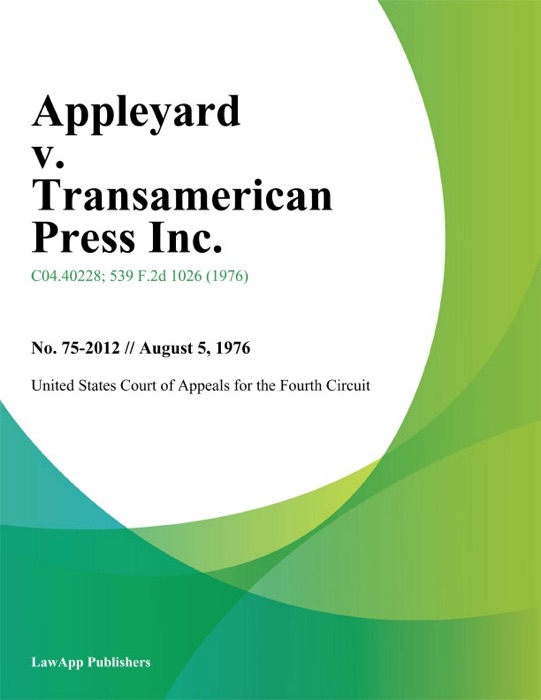 Appleyard v. Transamerican Press Inc.