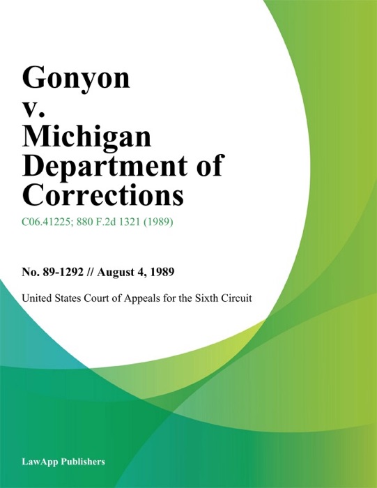 Gonyon v. Michigan Department of Corrections