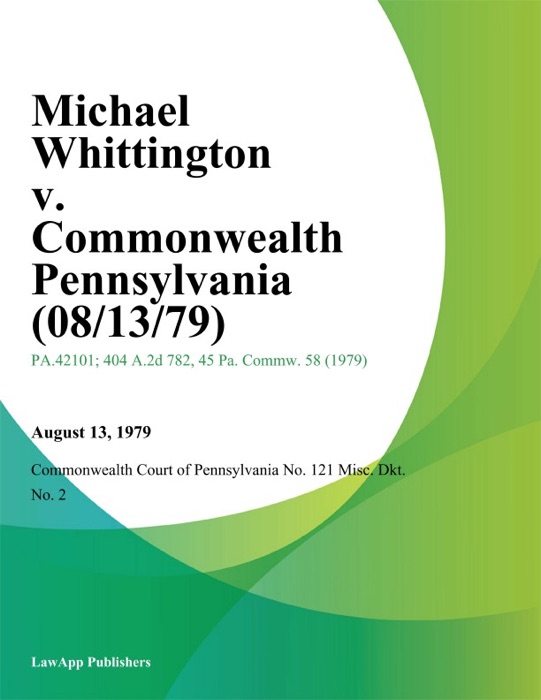 Michael Whittington v. Commonwealth Pennsylvania