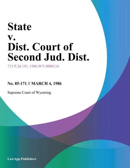 State v. Dist. Court of Second Jud. Dist.