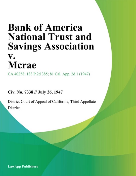 Bank of America National Trust and Savings Association v. Mcrae