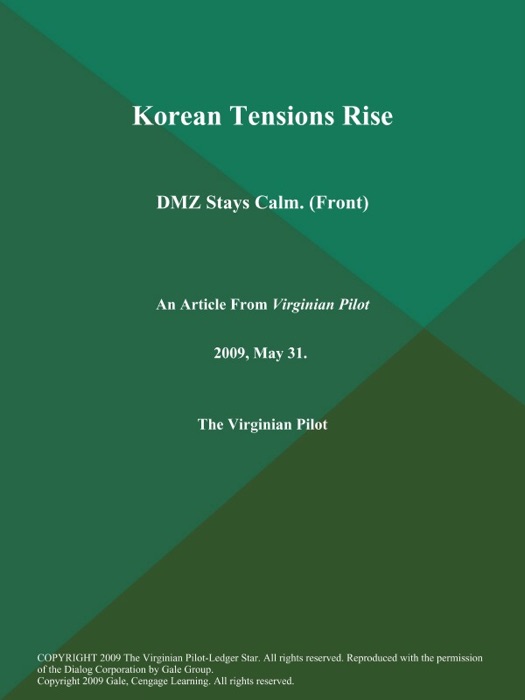 Korean Tensions Rise; DMZ Stays Calm (Front)