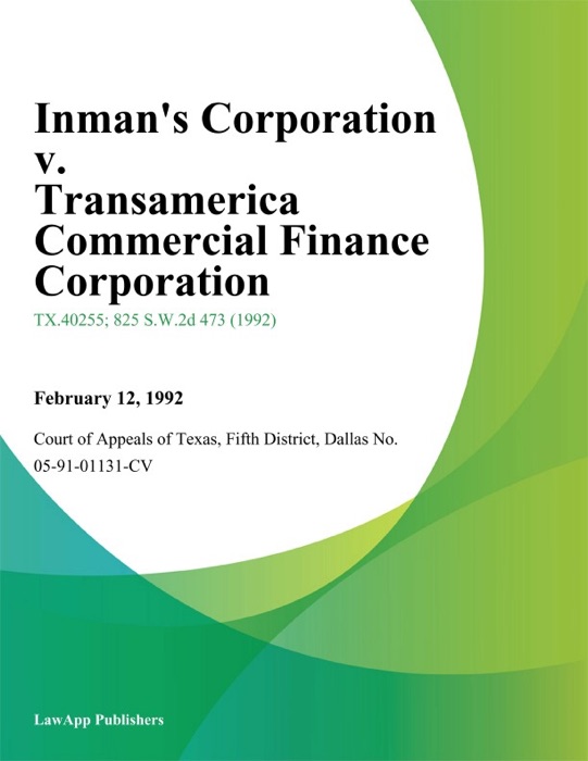 Inmans Corporation v. Transamerica Commercial Finance Corporation