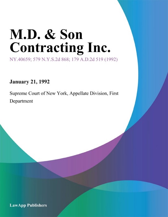 M.D. & Son Contracting Inc.