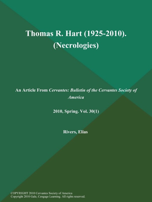 Thomas R. Hart (1925-2010) (Necrologies)