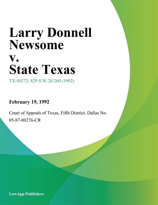 Larry Donnell Newsome v. State Texas