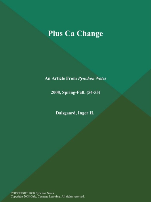 Plus Ca Change