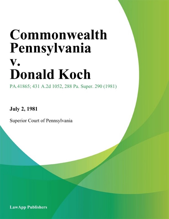 Commonwealth Pennsylvania v. Donald Koch