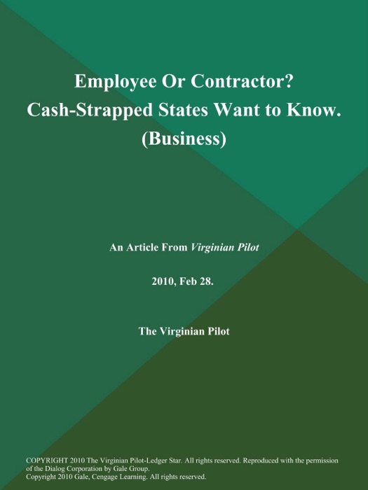 Employee Or Contractor? Cash-Strapped States Want to Know (Business)