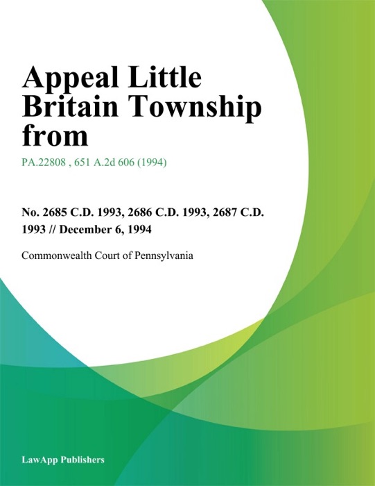 Appeal Little Britain Township from