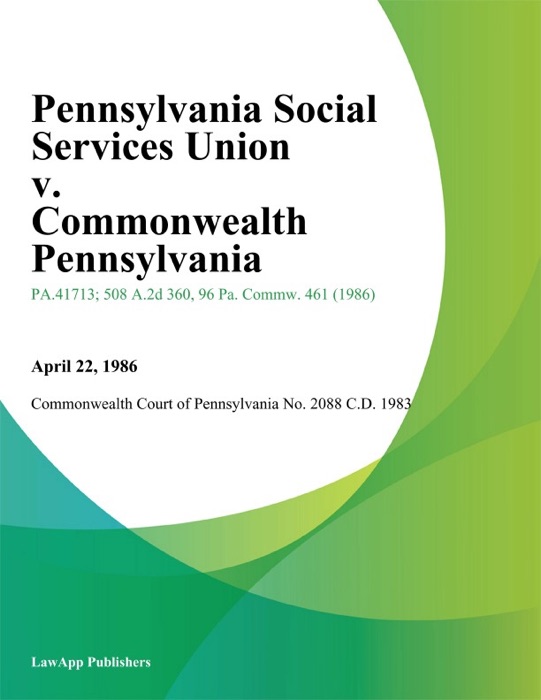 Pennsylvania Social Services Union v. Commonwealth Pennsylvania