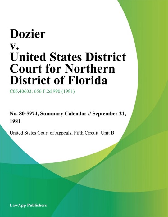 Dozier v. United States District Court for Northern District of Florida