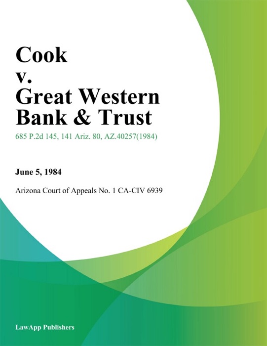 Cook V. Great Western Bank & Trust