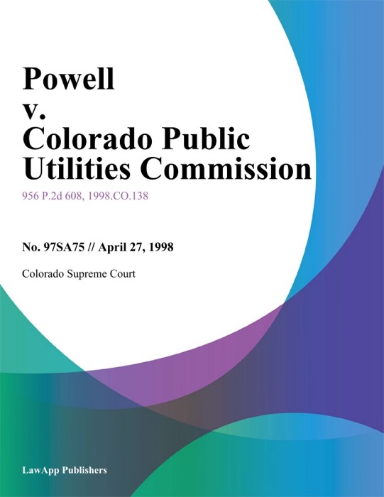 Powell V. Colorado Public Utilities Commission