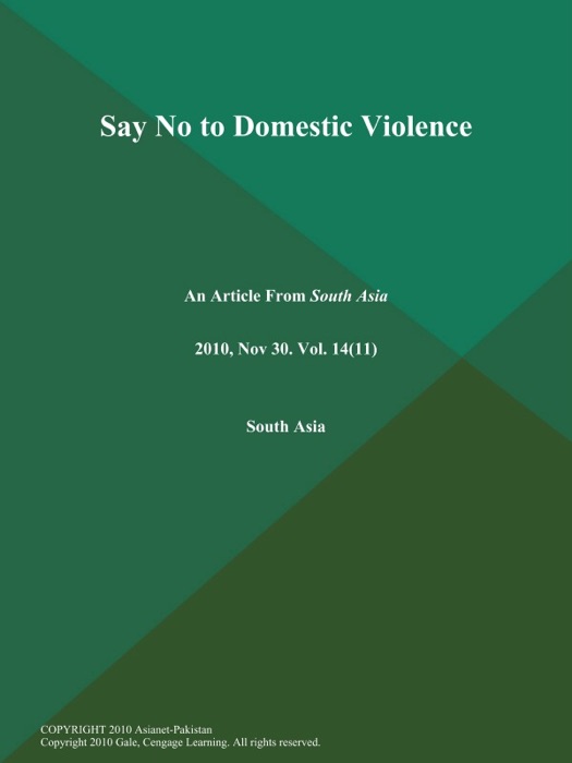 Say No to Domestic Violence