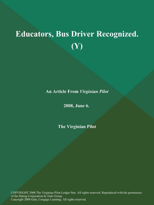 Educators, Bus Driver Recognized (Y)