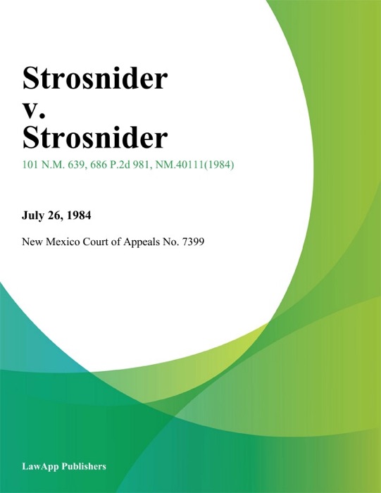 Strosnider V. Strosnider