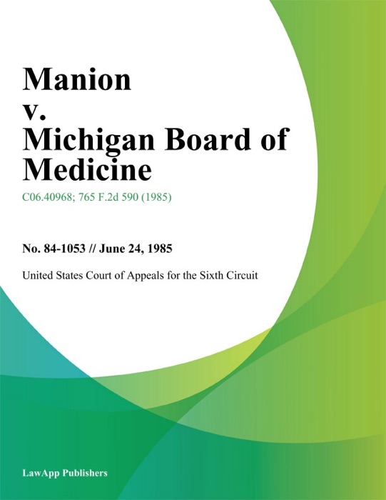 Manion v. Michigan Board of Medicine