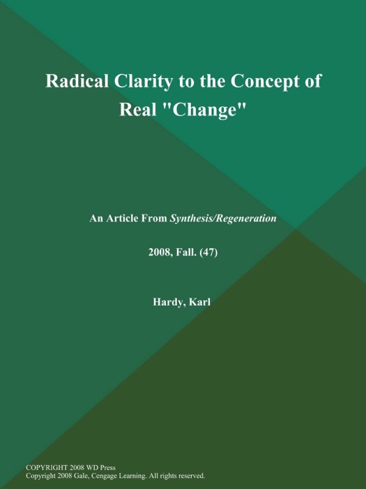 Radical Clarity to the Concept of Real 