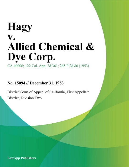 Hagy v. Allied Chemical & Dye Corp.