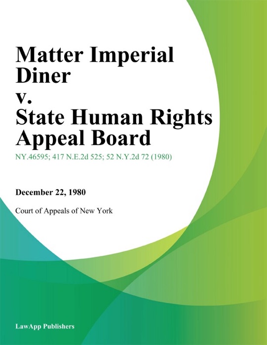 Matter Imperial Diner v. State Human Rights Appeal Board