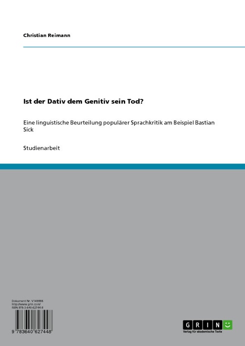 Ist der Dativ dem Genitiv sein Tod?