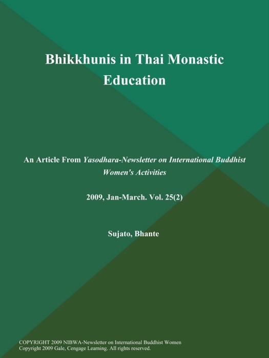 Bhikkhunis in Thai Monastic Education