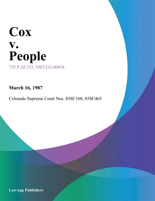 Cox V. People