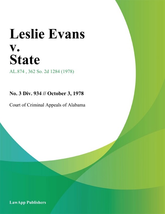 Leslie Evans v. State