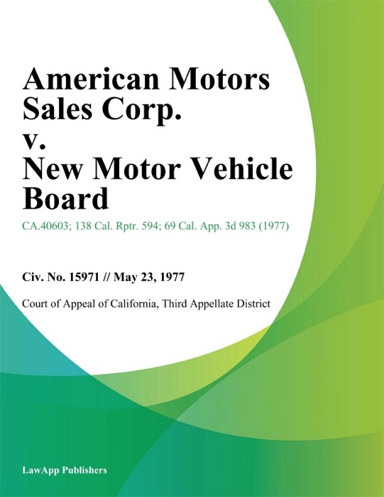 American Motors Sales Corp. V. New Motor Vehicle Board