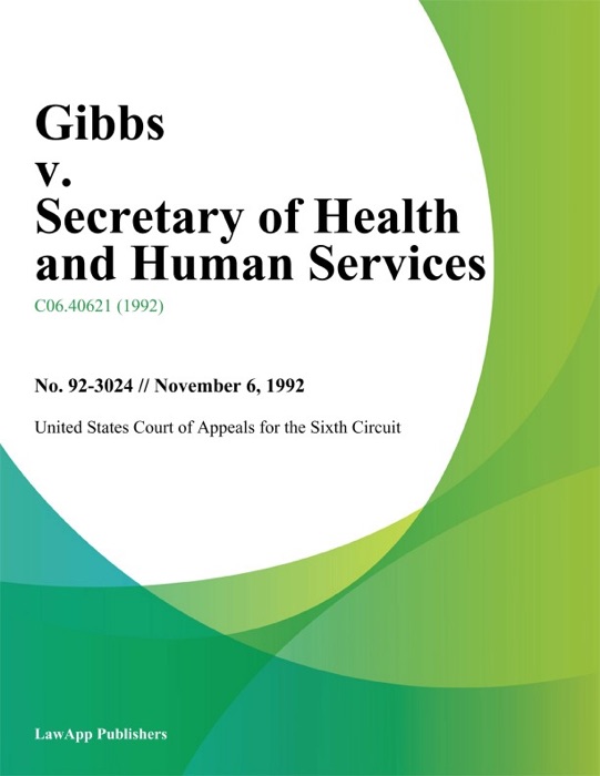 Gibbs V. Secretary Of Health And Human Services