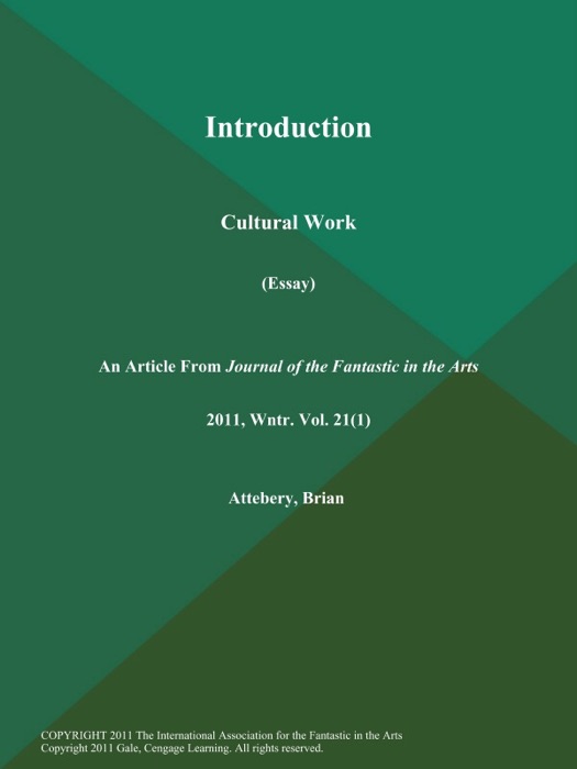 Introduction: Cultural Work (Essay)