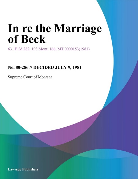 In Re the Marriage of Beck