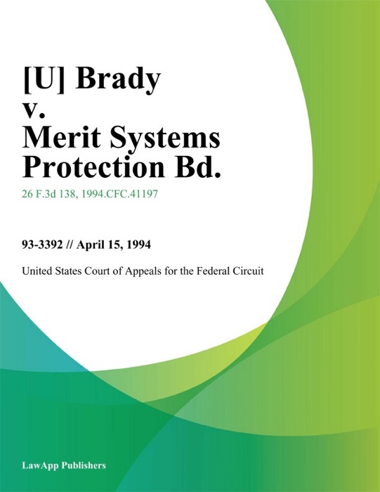 Brady v. Merit Systems Protection Bd.