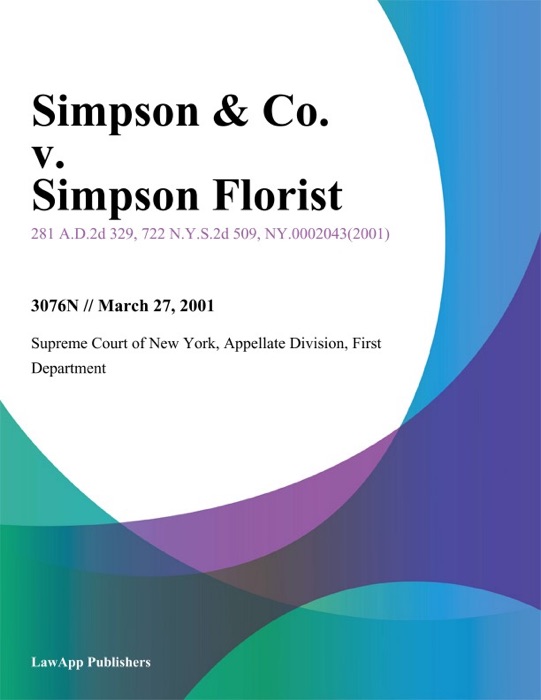 Simpson & Co. v. Simpson Florist