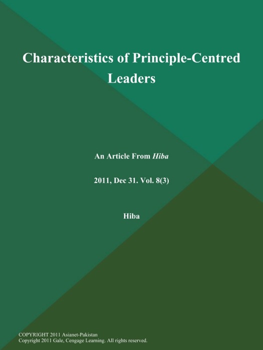 Characteristics of Principle-Centred Leaders