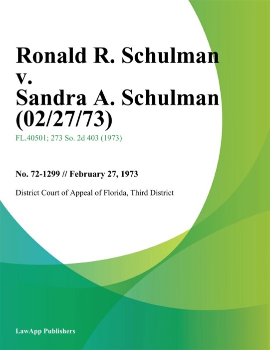 Ronald R. Schulman v. Sandra A. Schulman