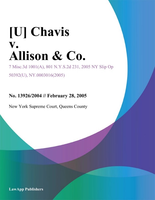 Chavis v. Allison & Co.