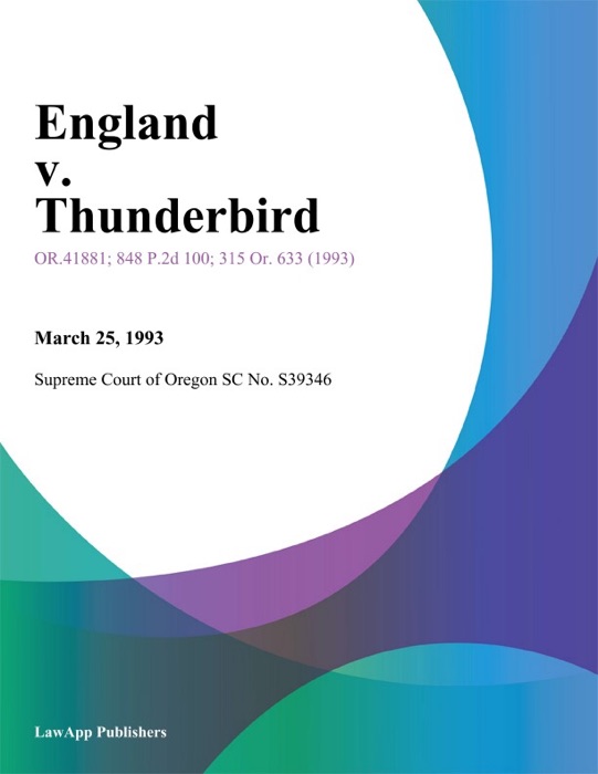 England V. Thunderbird